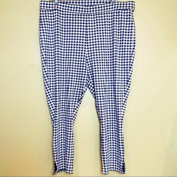 Nordstrom Plaid Ponte Crop Leggings XL - Picture 3 of 8